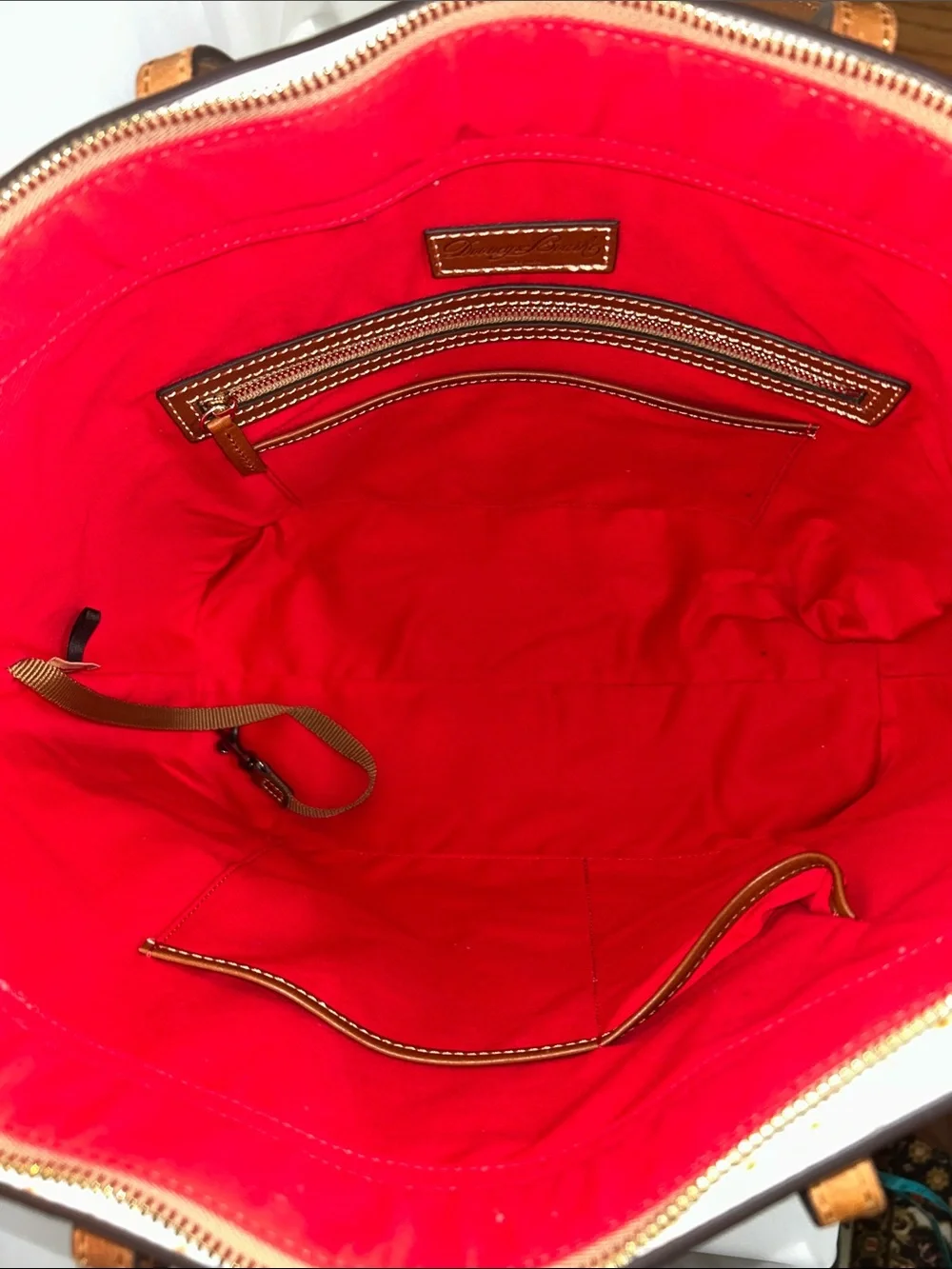 Dooney & Bourke Ostrich Tote In Bone